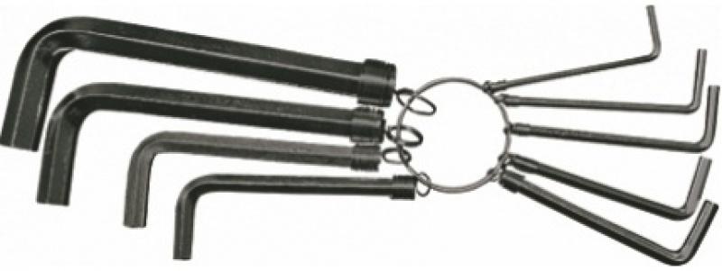 Набор ключей имбусовых SPARTA HEX (шестигранники), 1,5–10 мм, CrV, 10 штук.,оксидированные, на кольце  112665