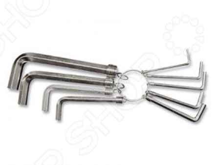 Набор ключей имбусовых SPARTA HEX (шестигранники), 1,5–10 мм, CrV, 10 штук.,никелированный, на кольце  112685